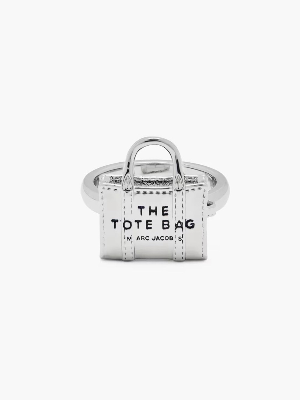 NWT MARC JACOBS THE TOTE BAG Light Antique Silver Ring-Size 6
